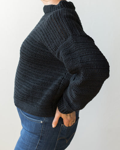 Honest Cotton Crochet Crew Sweater