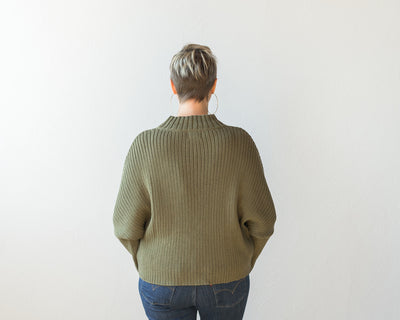 Honest Cotton Mock Neck Crop Sweater