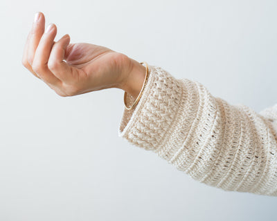 Honest Cotton Crochet Crew Sweater