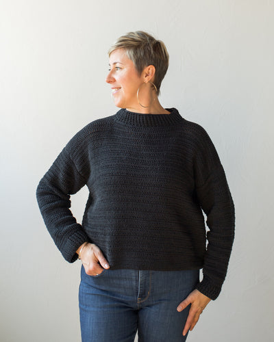 Honest Cotton Crochet Crew Sweater